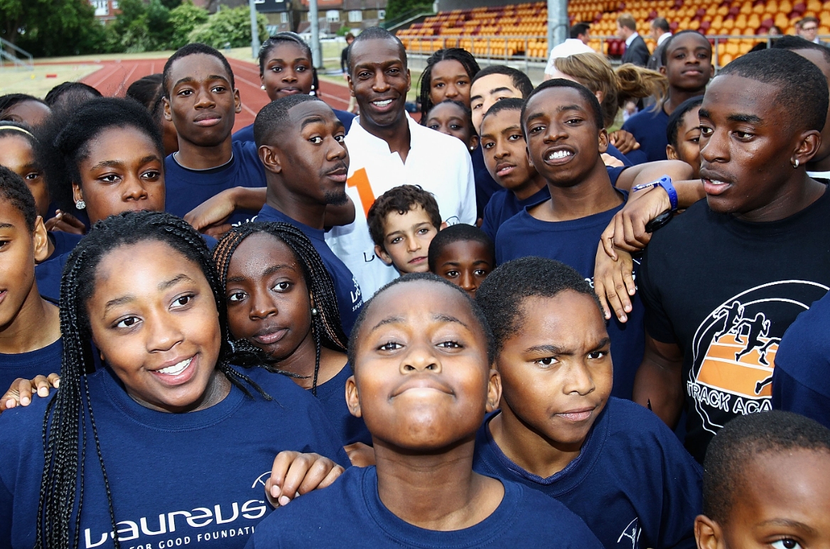 Kids at the Track Academy Laureus Sport for Good programme with Michael Johnson in London